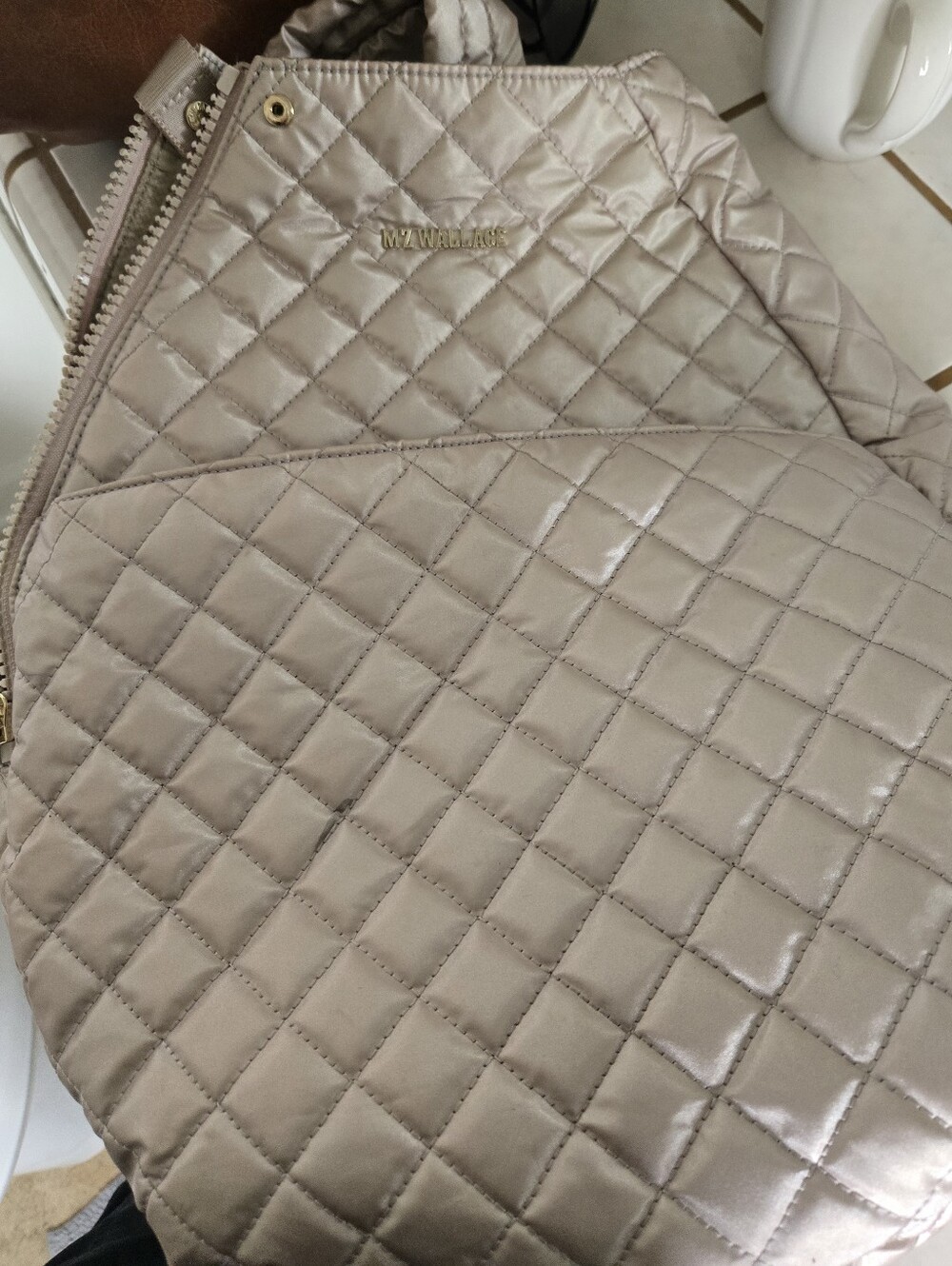 MZ WALLACE Quilted Cream Backpack/Racket Bag. Used Twice. Practucally  Brand New - Picture 8 of 10